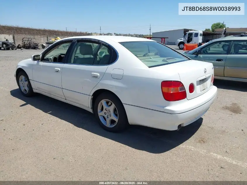 1998 Lexus Gs 300 VIN: JT8BD68S8W0038993 Lot: 42572422