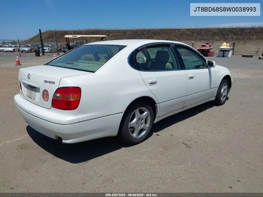 1998 Lexus Gs 300 VIN: JT8BD68S8W0038993 Lot: 42572422