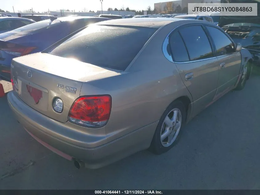 2000 Lexus Gs 300 VIN: JT8BD68S1Y0084863 Lot: 41064441