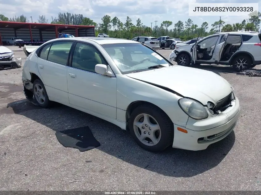 2000 Lexus Gs 300 VIN: JT8BD68S2Y0093328 Lot: 42678584