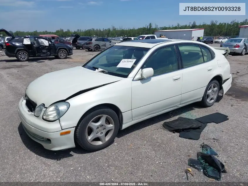 2000 Lexus Gs 300 VIN: JT8BD68S2Y0093328 Lot: 42678584