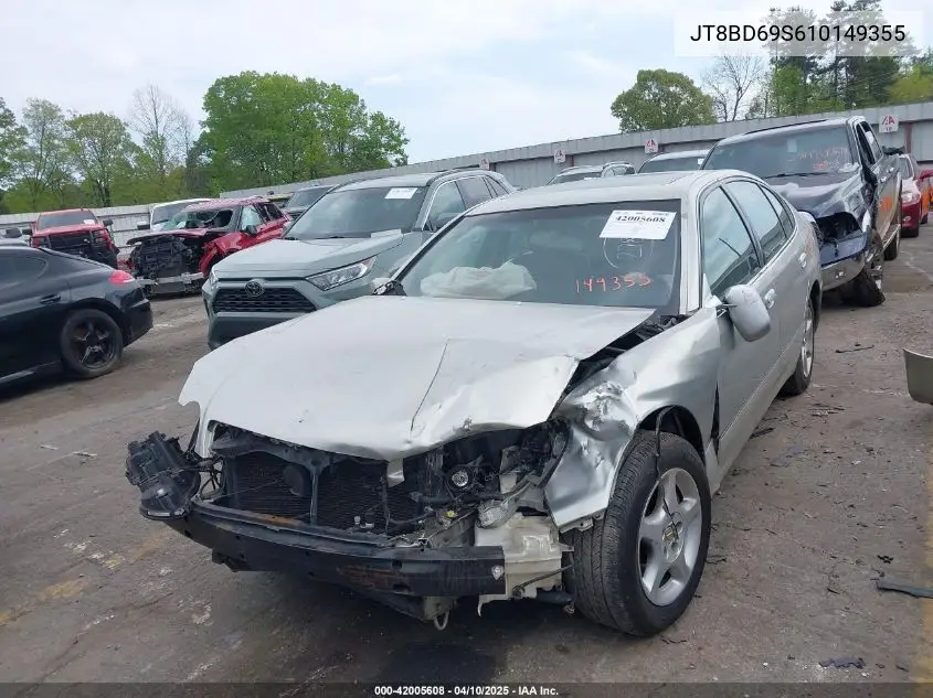 2001 Lexus Gs 300 VIN: JT8BD69S610149355 Lot: 42005608