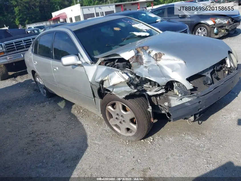 2002 Lexus Gs 300 300 VIN: JT8BD69S620158655 Lot: 42503488