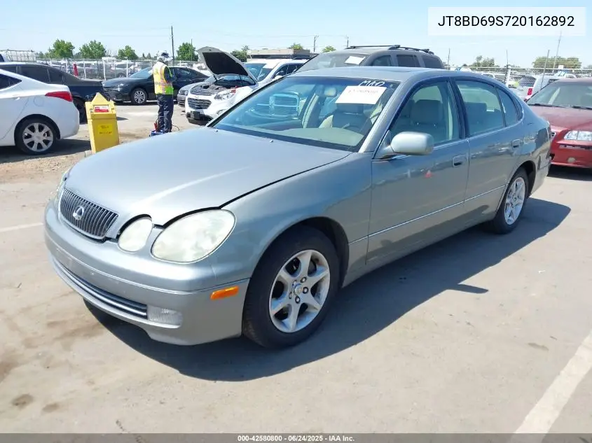 2002 Lexus Gs 300 VIN: JT8BD69S720162892 Lot: 42580800
