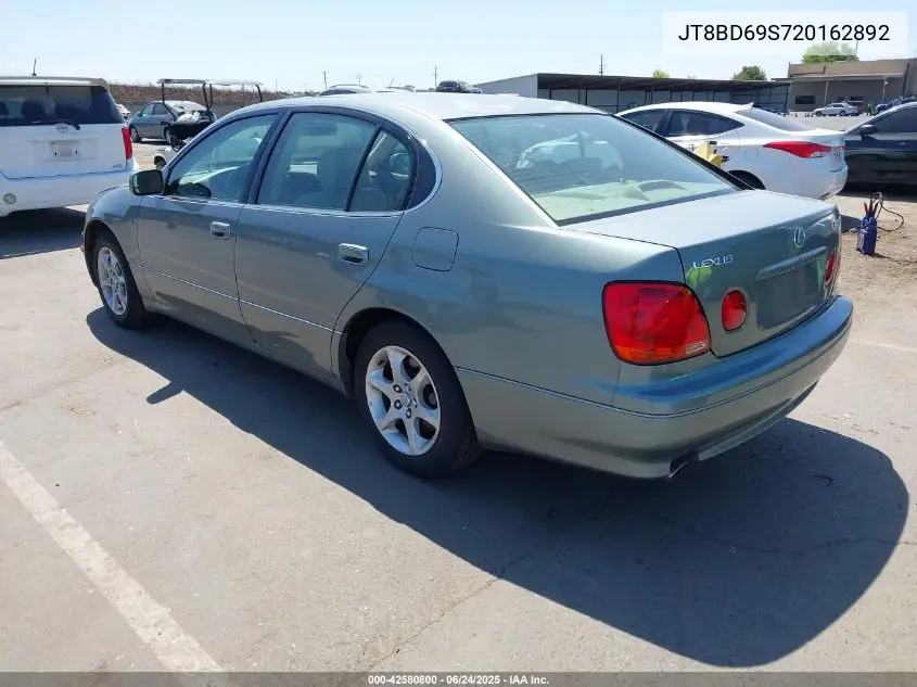 2002 Lexus Gs 300 VIN: JT8BD69S720162892 Lot: 42580800