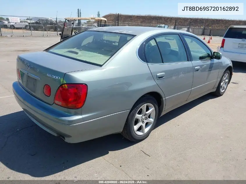 2002 Lexus Gs 300 VIN: JT8BD69S720162892 Lot: 42580800