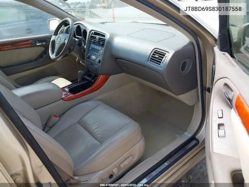 2003 Lexus Gs 300 VIN: JT8BD69S830187558 Lot: 41956187