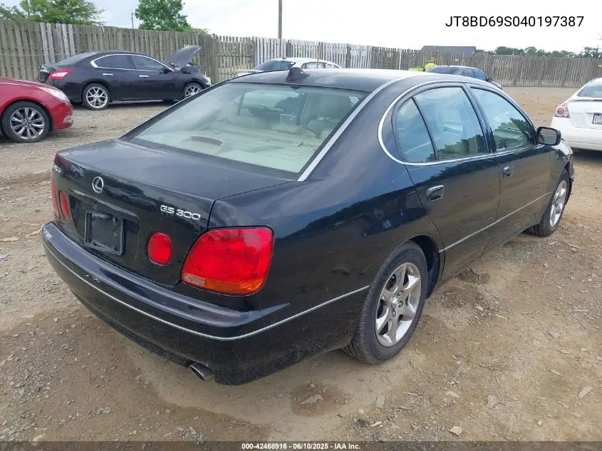2004 Lexus Gs 300 VIN: JT8BD69S040197387 Lot: 42468916