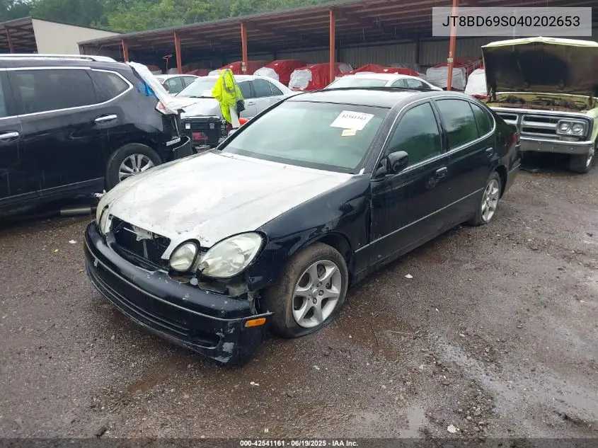 2004 Lexus Gs 300 VIN: JT8BD69S040202653 Lot: 42541161