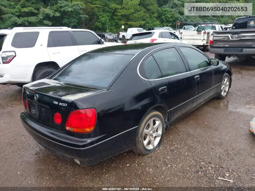 2004 Lexus Gs 300 VIN: JT8BD69S040202653 Lot: 42541161