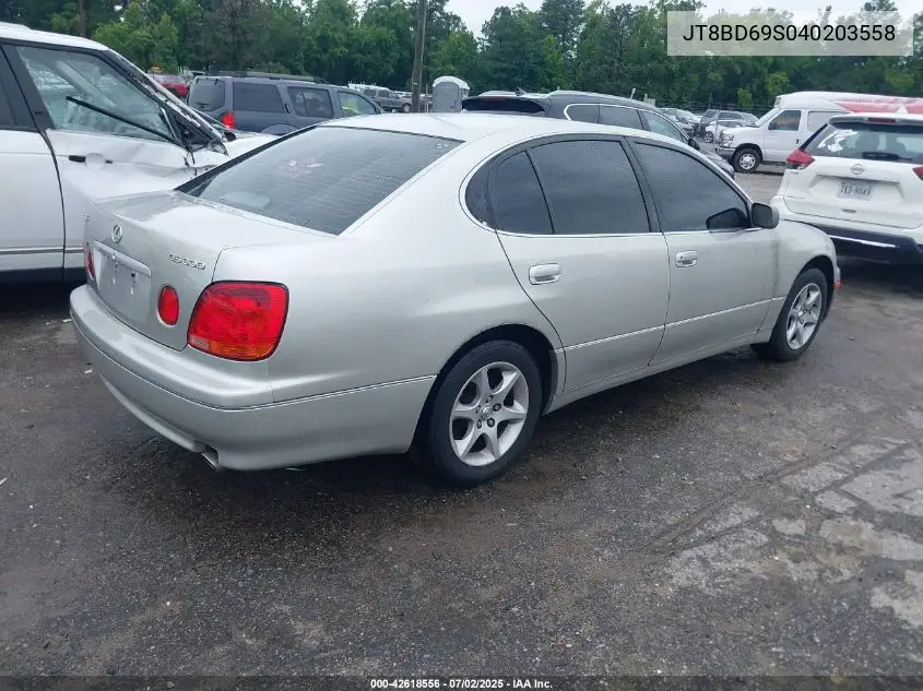 2004 Lexus Gs 300 VIN: JT8BD69S040203558 Lot: 42618556