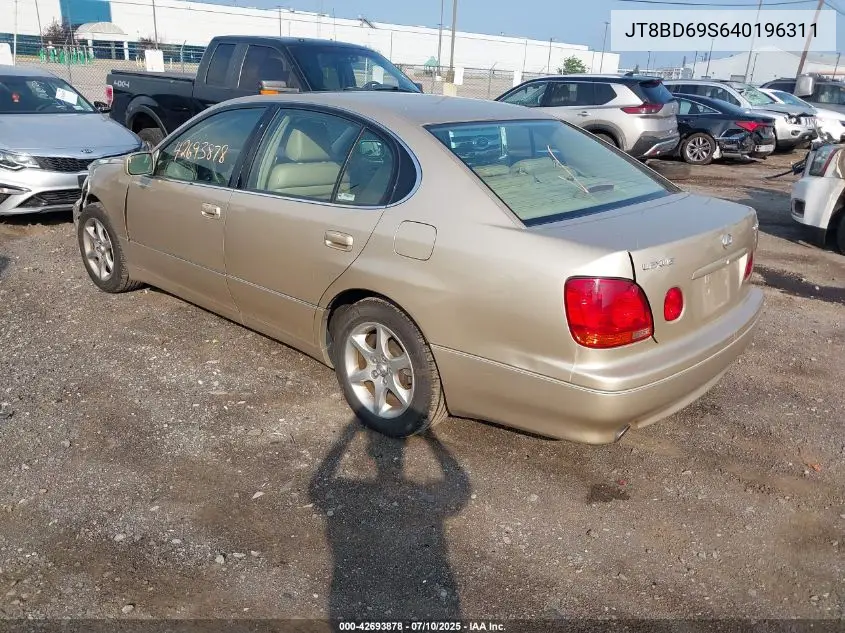 2004 Lexus Gs 300 VIN: JT8BD69S640196311 Lot: 42693878