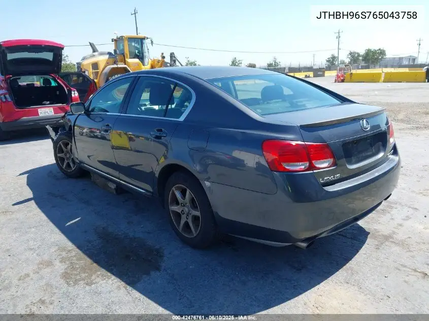 2006 Lexus Gs 300 VIN: JTHBH96S765043758 Lot: 42476761
