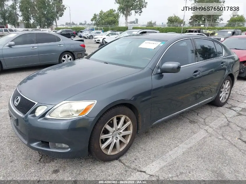 2006 Lexus Gs 300 VIN: JTHBH96S765017838 Lot: 42561853