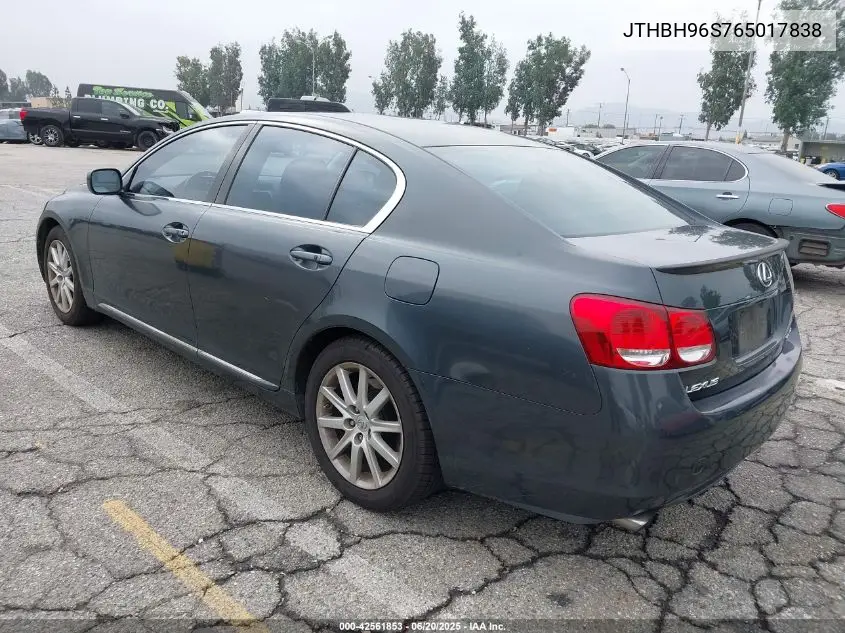 2006 Lexus Gs 300 VIN: JTHBH96S765017838 Lot: 42561853