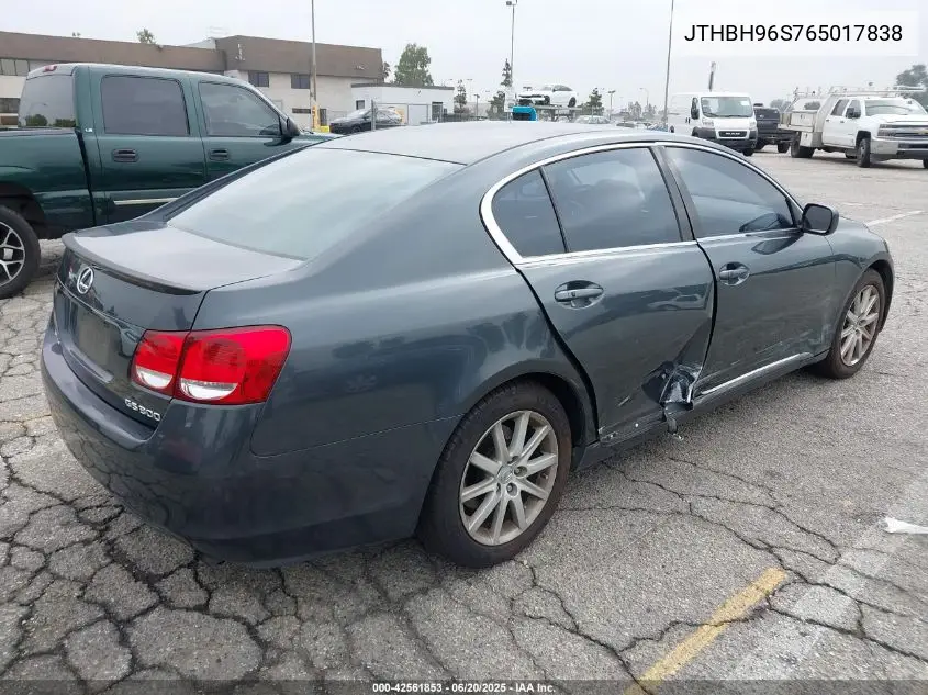 2006 Lexus Gs 300 VIN: JTHBH96S765017838 Lot: 42561853