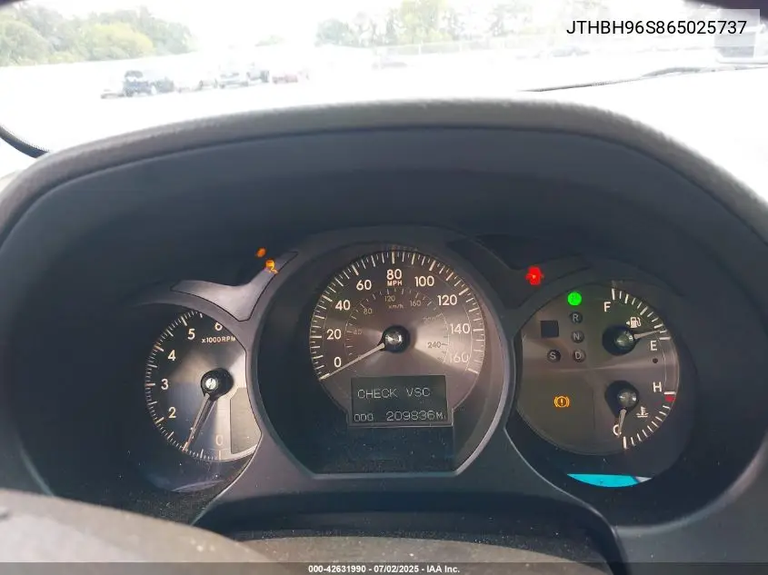 2006 Lexus Gs 300 VIN: JTHBH96S865025737 Lot: 42631990