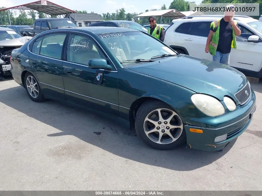1998 Lexus Gs 400 VIN: JT8BH68X3W0010597 Lot: 39574665