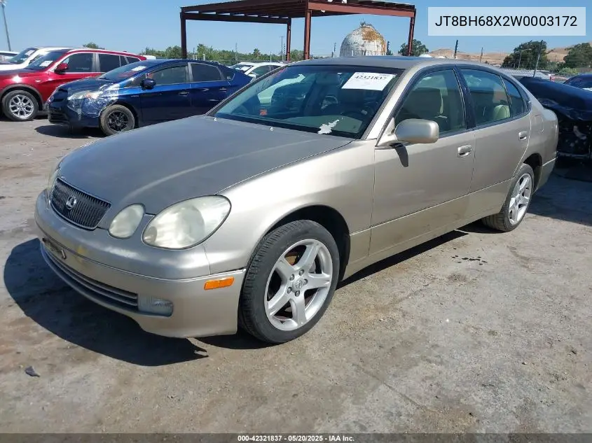 1998 Lexus Gs 400 VIN: JT8BH68X2W0003172 Lot: 42321837