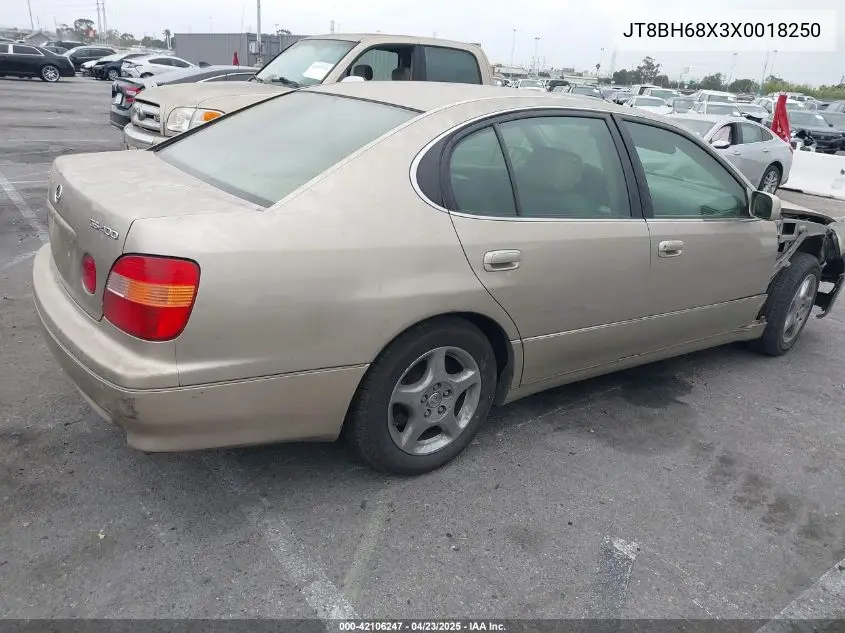 1999 Lexus Gs 400 VIN: JT8BH68X3X0018250 Lot: 42106247