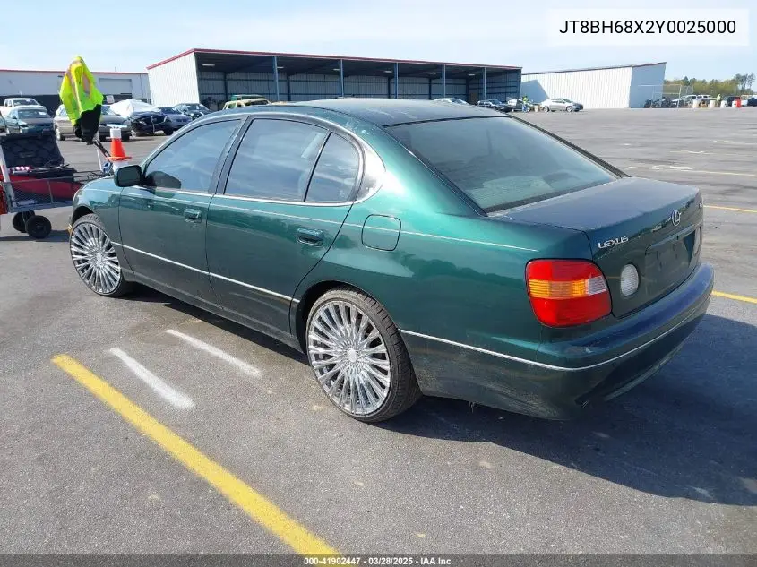 2000 Lexus Gs 400 VIN: JT8BH68X2Y0025000 Lot: 41902447