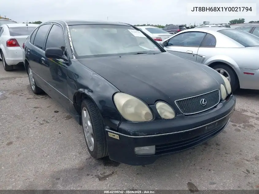 2000 Lexus Gs 400 VIN: JT8BH68X1Y0021794 Lot: 42195742