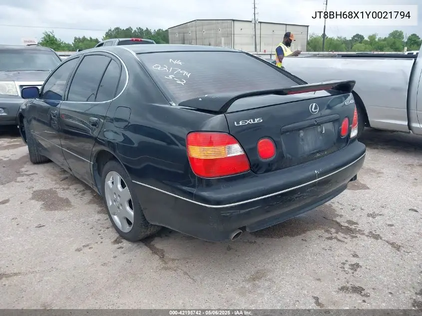 2000 Lexus Gs 400 VIN: JT8BH68X1Y0021794 Lot: 42195742