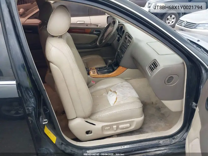 2000 Lexus Gs 400 VIN: JT8BH68X1Y0021794 Lot: 42195742