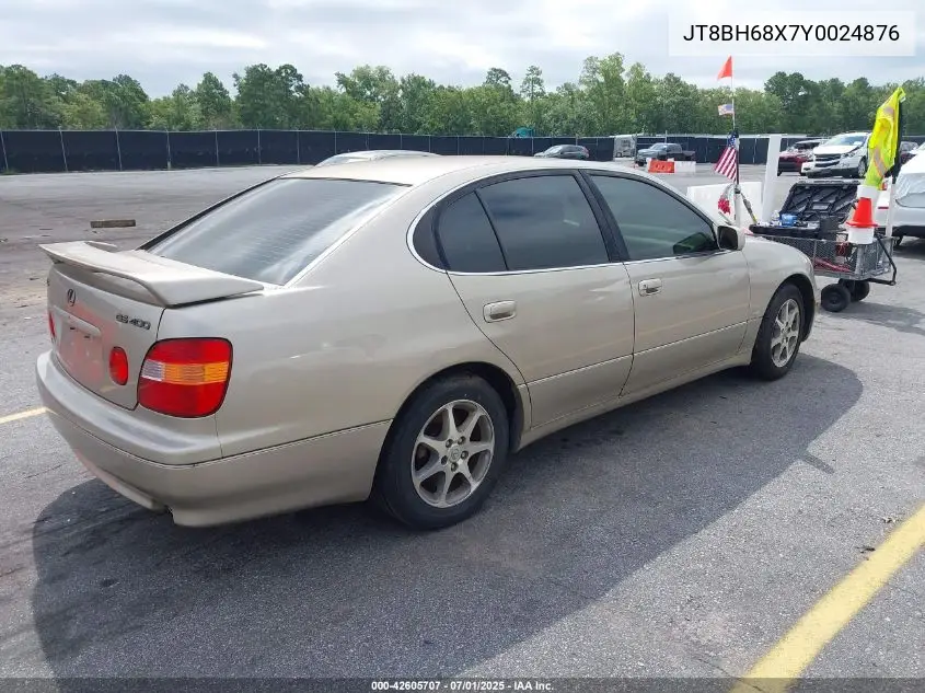 2000 Lexus Gs 400 400 VIN: JT8BH68X7Y0024876 Lot: 42605707