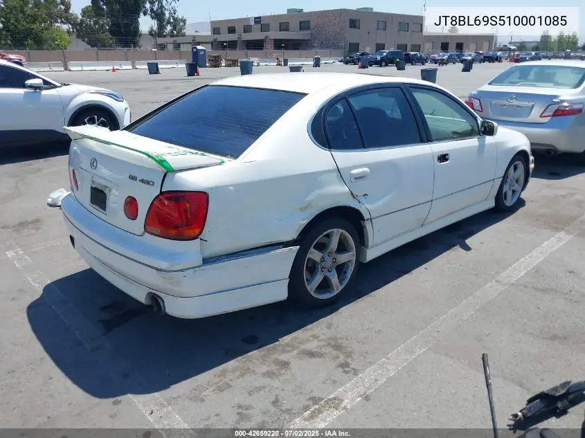 2001 Lexus Gs 430 VIN: JT8BL69S510001085 Lot: 42659220