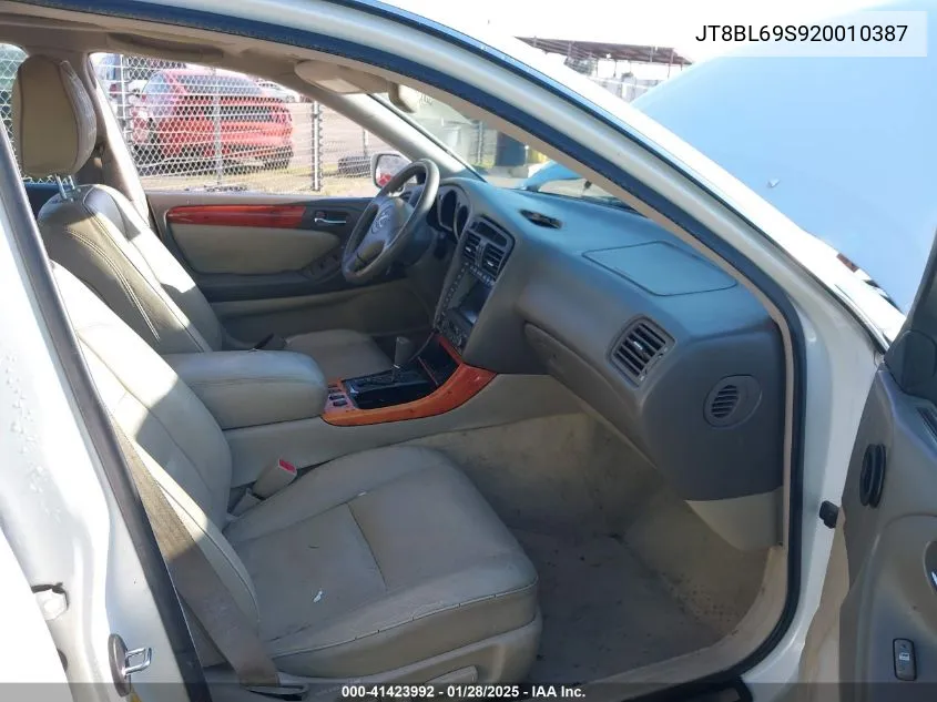 2002 Lexus Gs 430 VIN: JT8BL69S920010387 Lot: 41423992