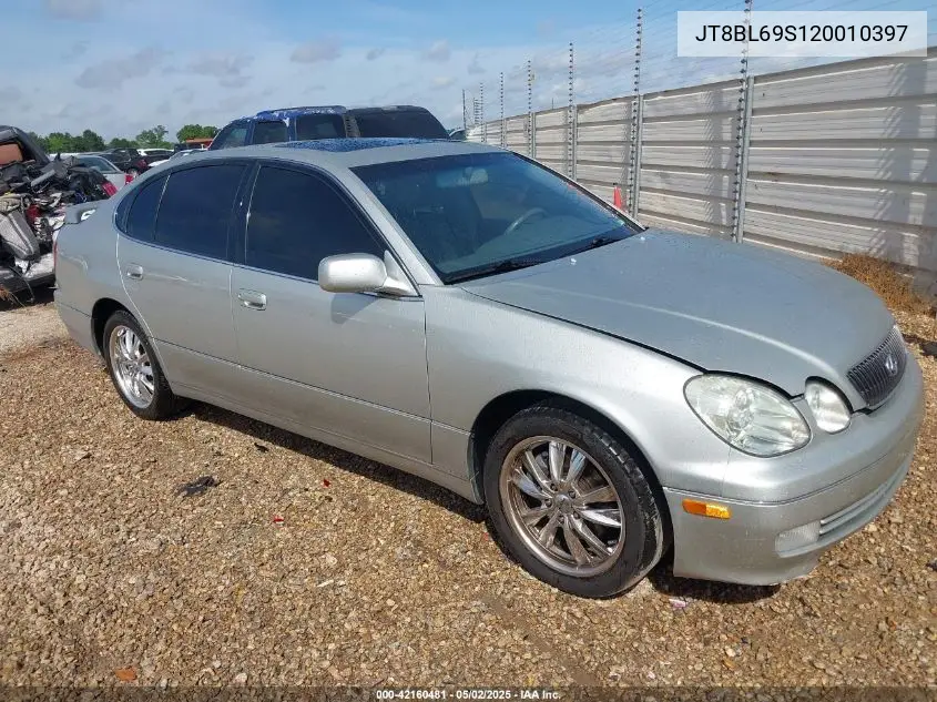 2002 Lexus Gs 430 VIN: JT8BL69S120010397 Lot: 42160481