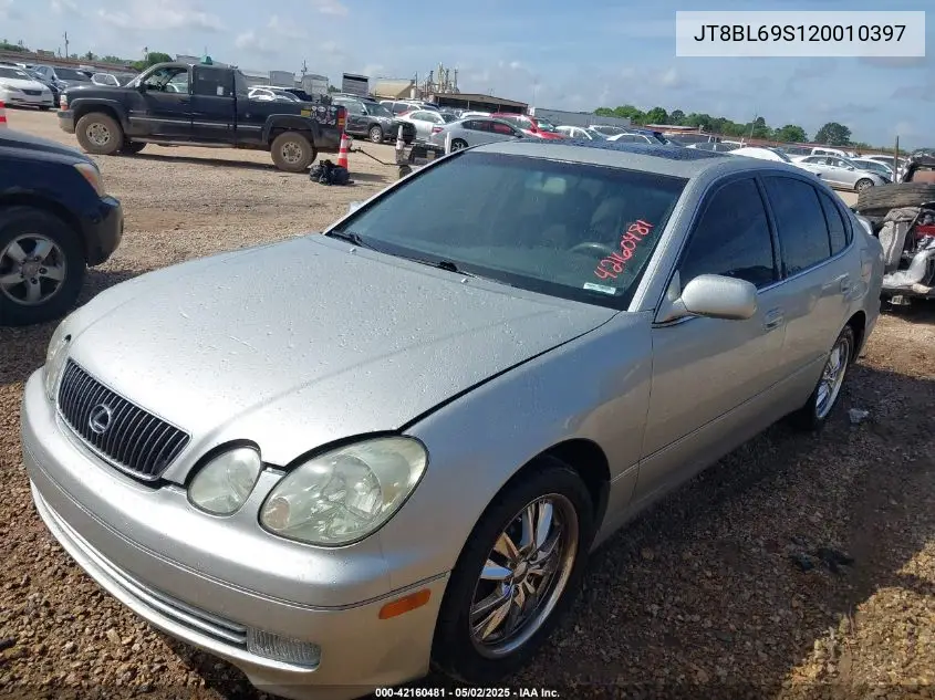 2002 Lexus Gs 430 VIN: JT8BL69S120010397 Lot: 42160481