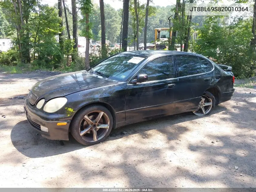 2002 Lexus Gs 430 VIN: JT8BL69S820010364 Lot: 42592152
