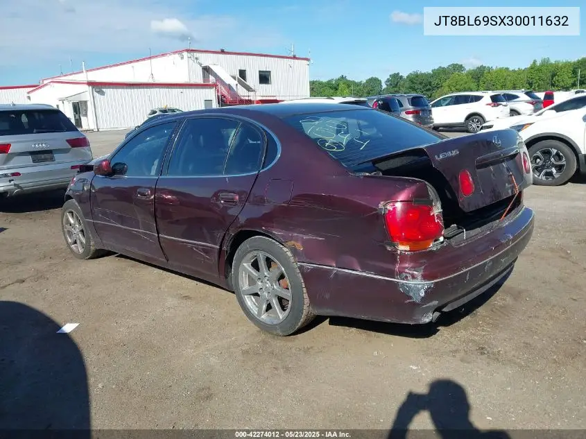 2003 Lexus Gs 430 VIN: JT8BL69SX30011632 Lot: 42274012