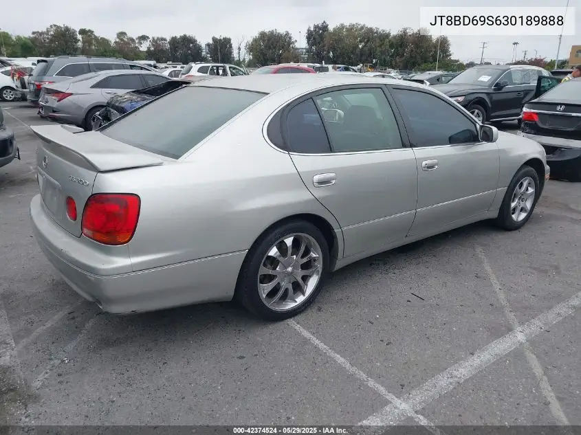 2003 Lexus Gs 300 VIN: JT8BD69S630189888 Lot: 42374524