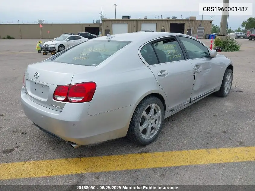 2006 Lexus Gs 350 VIN: GRS1960001487 Lot: 20168050