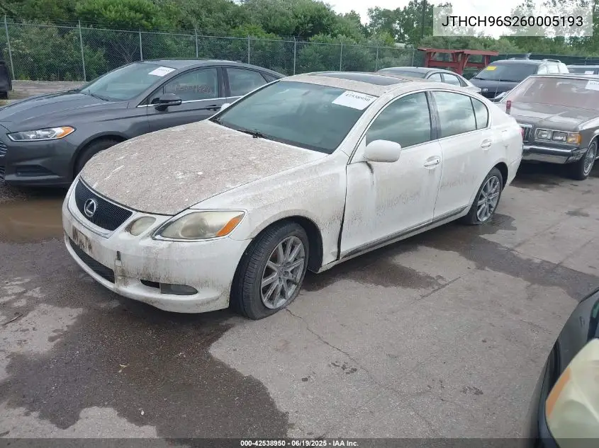 2006 Lexus Gs 300 VIN: JTHCH96S260005193 Lot: 42538950