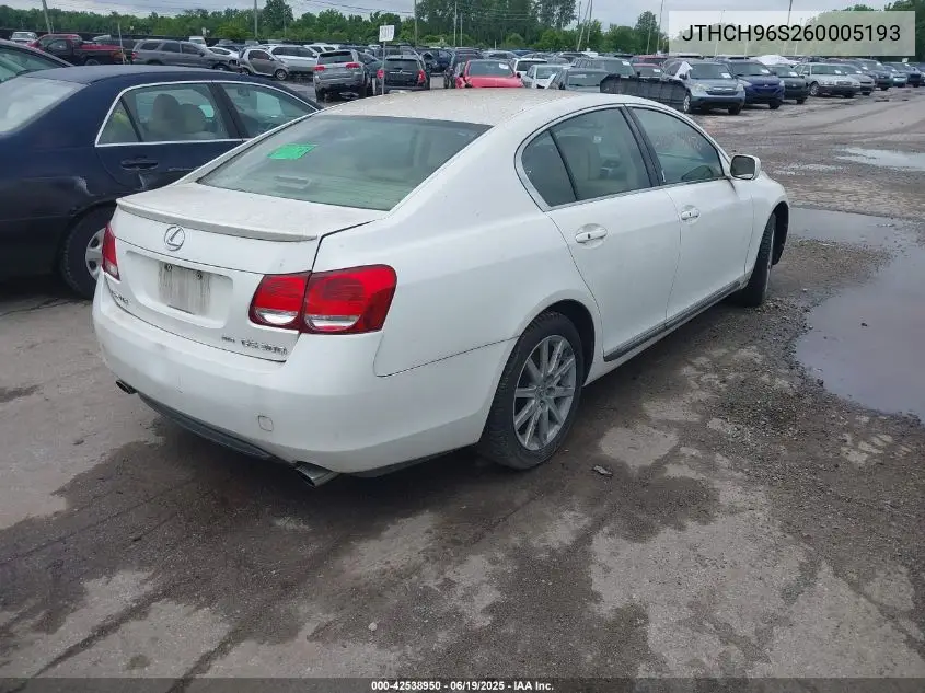 2006 Lexus Gs 300 VIN: JTHCH96S260005193 Lot: 42538950