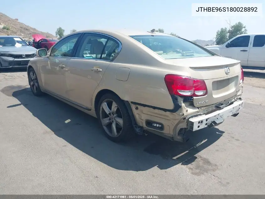 2008 Lexus Gs 350 VIN: JTHBE96S180028892 Lot: 42171961