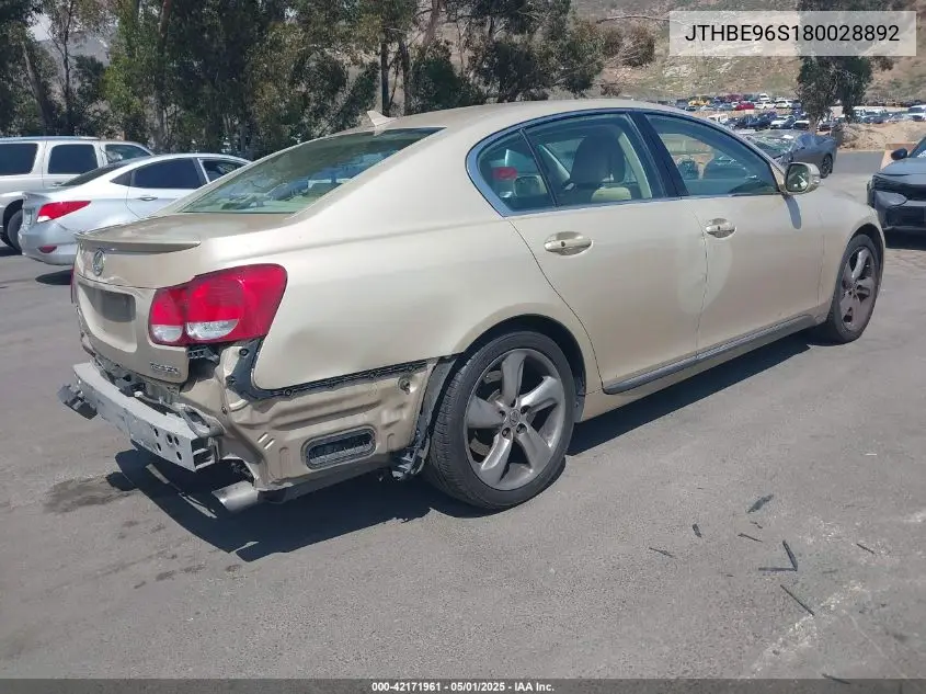 2008 Lexus Gs 350 VIN: JTHBE96S180028892 Lot: 42171961