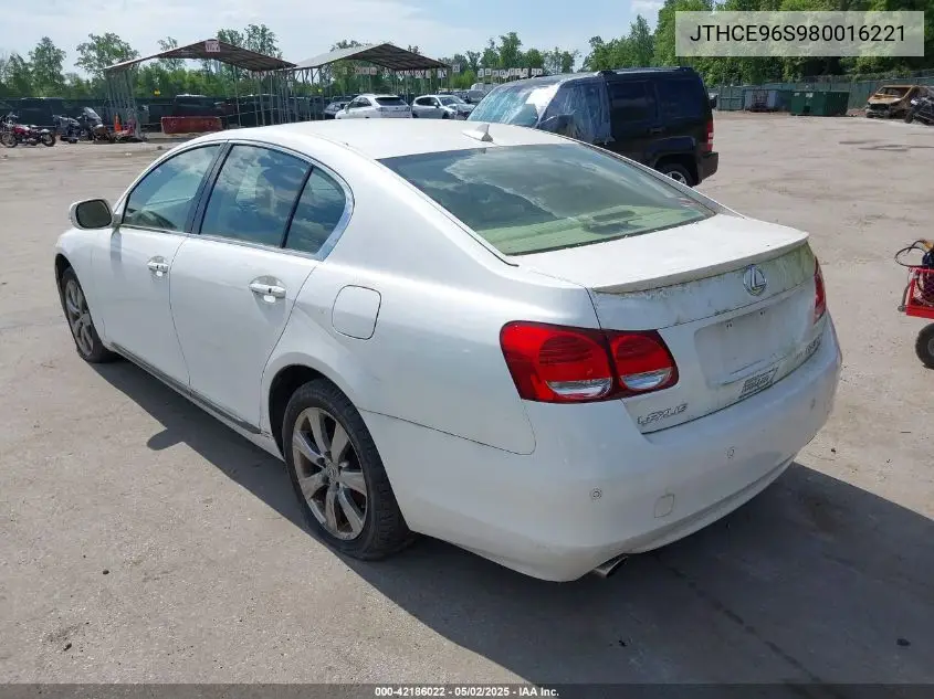 2008 Lexus Gs 350 VIN: JTHCE96S980016221 Lot: 42186022