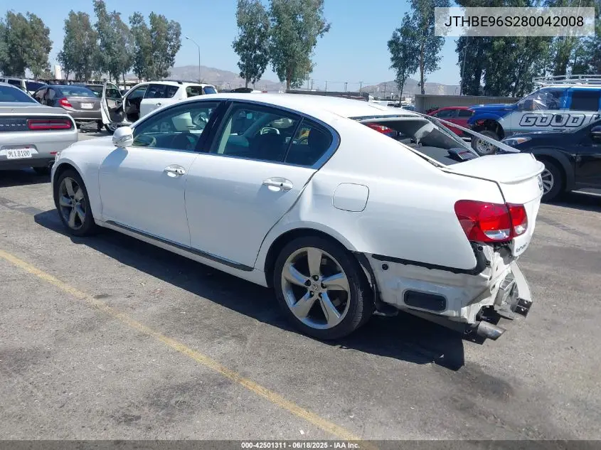2008 Lexus Gs 350 VIN: JTHBE96S280042008 Lot: 42501311
