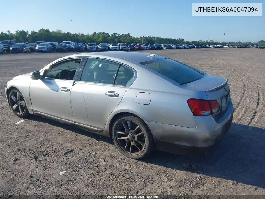 2010 Lexus Gs 350 VIN: JTHBE1KS6A0047094 Lot: 42580896