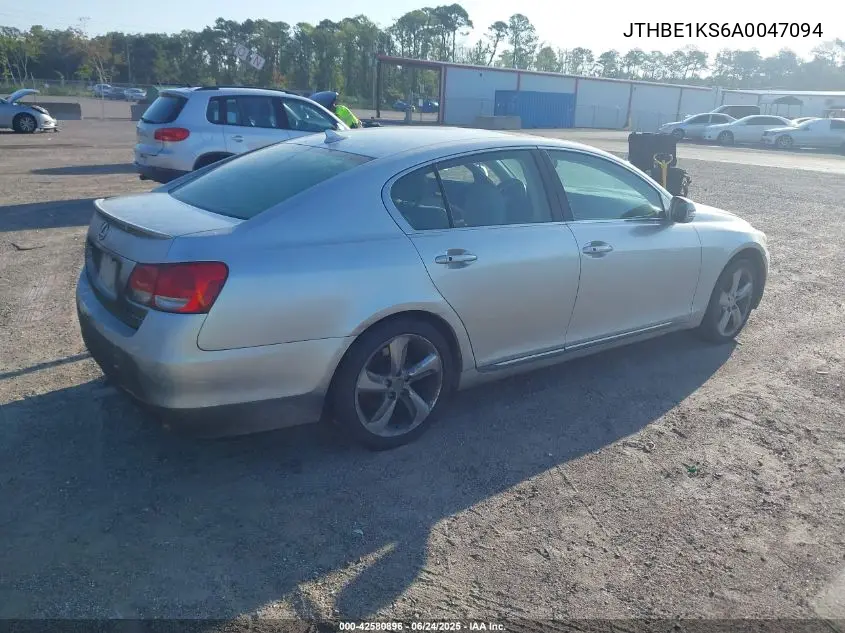 2010 Lexus Gs 350 VIN: JTHBE1KS6A0047094 Lot: 42580896