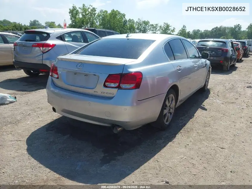 2011 Lexus Gs 350 VIN: JTHCE1KSXB0028652 Lot: 42582470