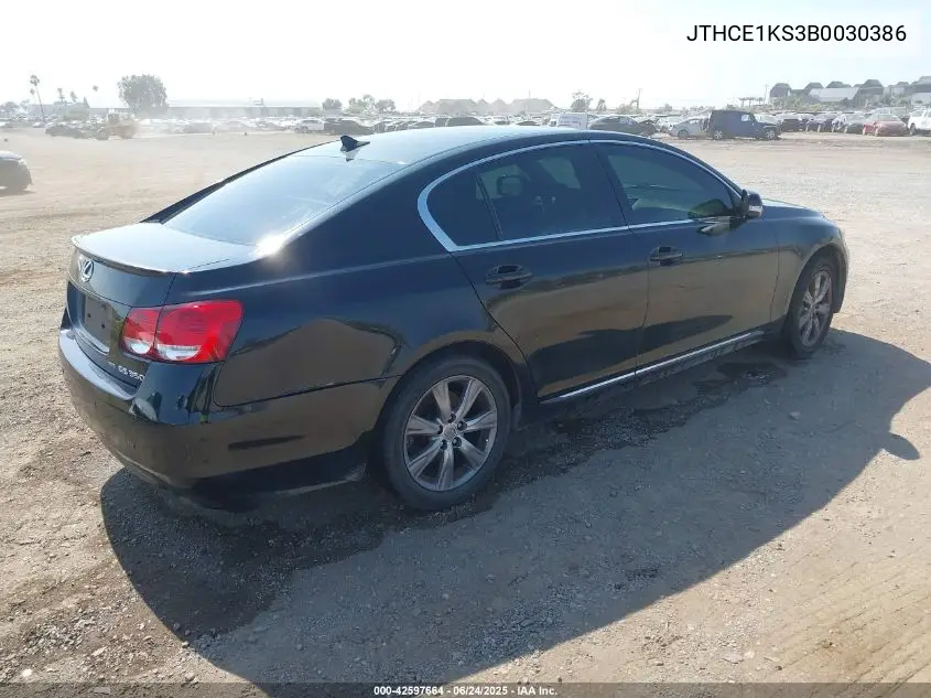 2011 Lexus Gs 350 VIN: JTHCE1KS3B0030386 Lot: 42597664