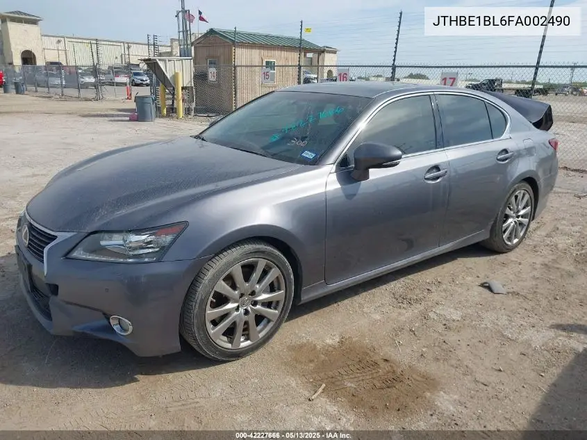 2015 Lexus Gs 350 VIN: JTHBE1BL6FA002490 Lot: 42227666