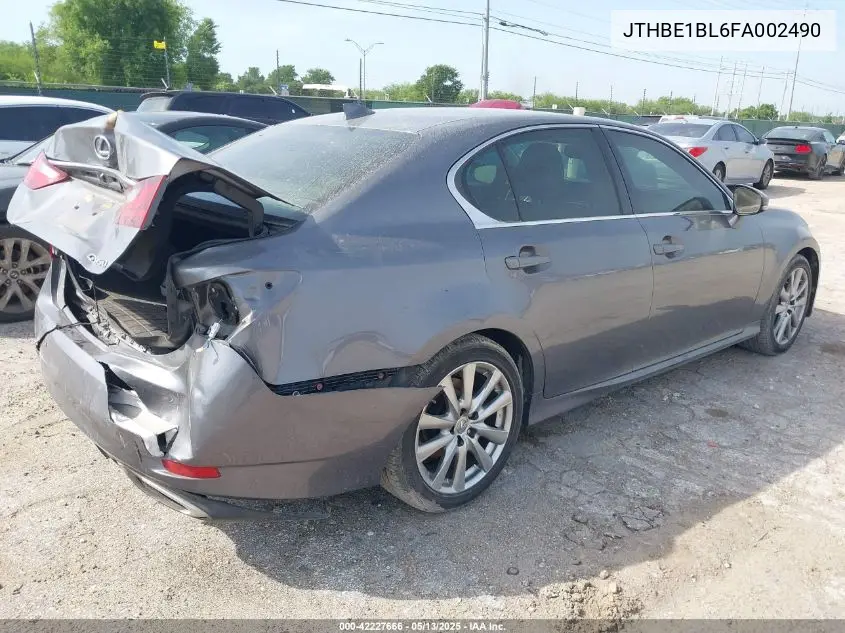 2015 Lexus Gs 350 VIN: JTHBE1BL6FA002490 Lot: 42227666