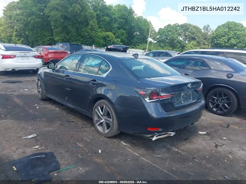 2017 Lexus Gs 350 VIN: JTHBZ1BL5HA012242 Lot: 42206993